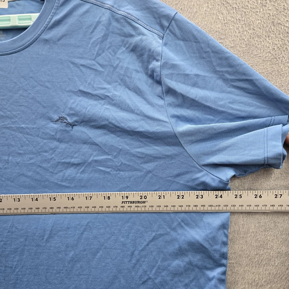 Tommy Bahama Men Shirt XL Blue Embroidered Short Sleeve Logo - Image 4 of 4