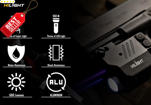 Tactical Laser Flashlight 700LM Purple/Blue Strobe Rail Mount Glock Sig US - Picture 3 of 12