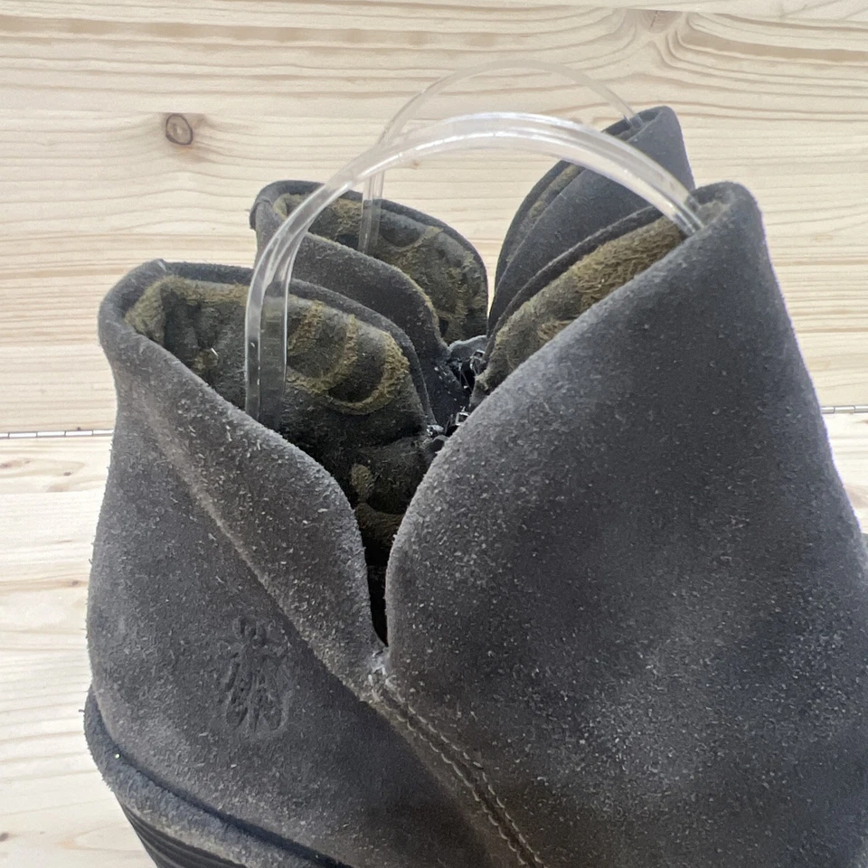 Fly London Boots Women 38 7.5M Yip Shoe Gray Suede Wedge Festival Boho Bootie - Image 4 of 4