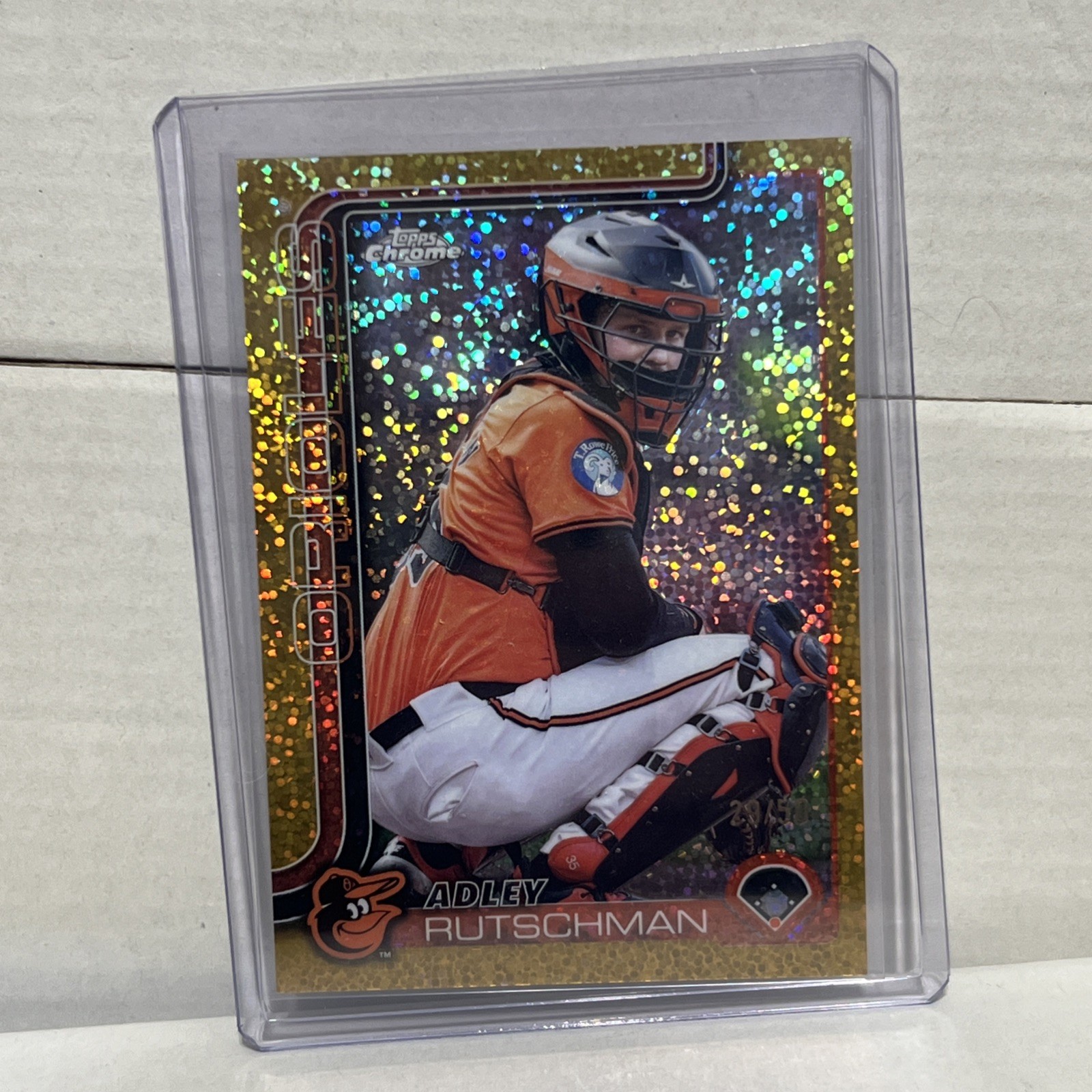 2025 Topps Chrome Adley Rutschman #271 Gold Sparkle Image Variation /50