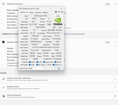 Grafikkarte Nvidia Quadro P3200 N18EQ1KA 6GB DP HDMI DELL PRECISION 7730 8G6F0 - Bild 5 von 5