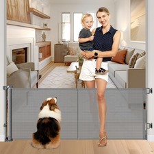 Reinforced 28-Inch Tall Retractable Baby Gates for Doorways, Walk Through Pet...