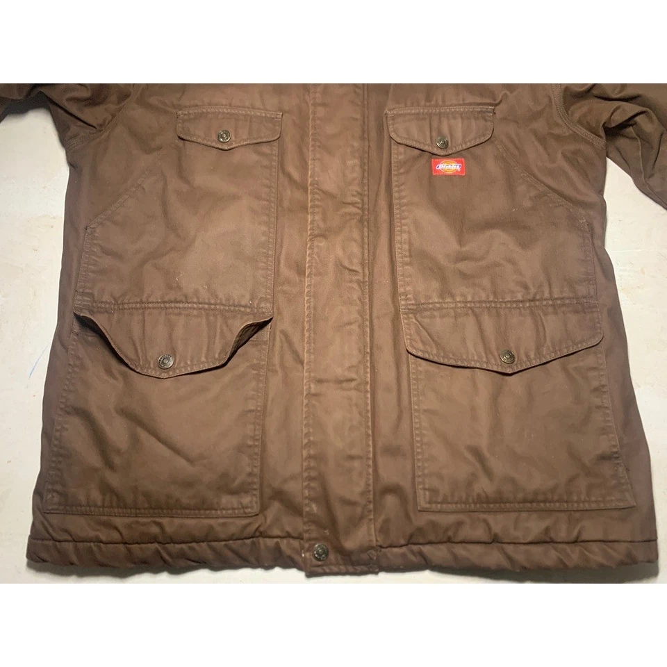 Abrigo Chaqueta de Trabajo Forrado Acolchado Marrón XL Extra Grande Dickies Para Hombres De Colección Foto 3 de 4
