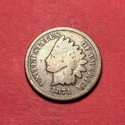 (1) Beautiful Antique 1871 Indian Head Cent/Penny G-GOOD NICE FILLER