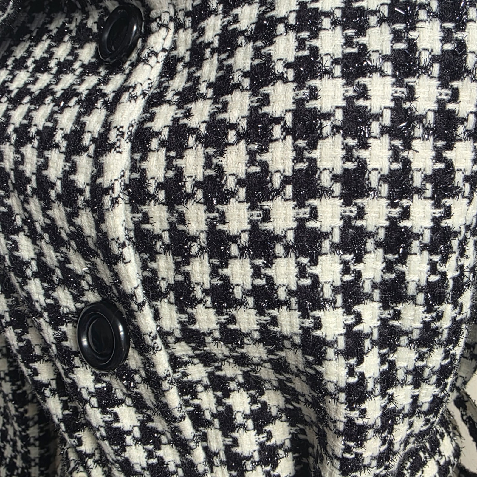 Zara Basic Houndstooth Blazer Jacket Black White … - image 6