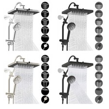 High Pressure Rain Shower Head Combo with Handheld Spray Slide Bar Adjustable High Pressure Rain Shower Head Combo with Handheld Spray Slide Bar Adjustable - Image 1