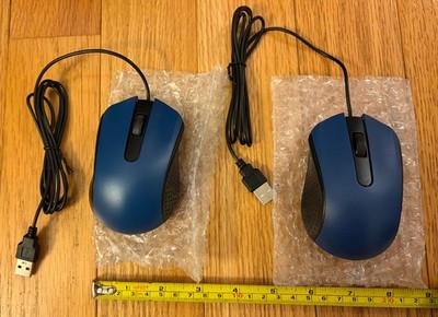 Lot of 2 USB Wired Optical Tiny Small Computer Mice 2.5''x 4''