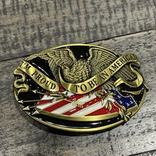 PROUD TO BE AN AMERICAN Eagle belt Buckle AMERICAN FLAG