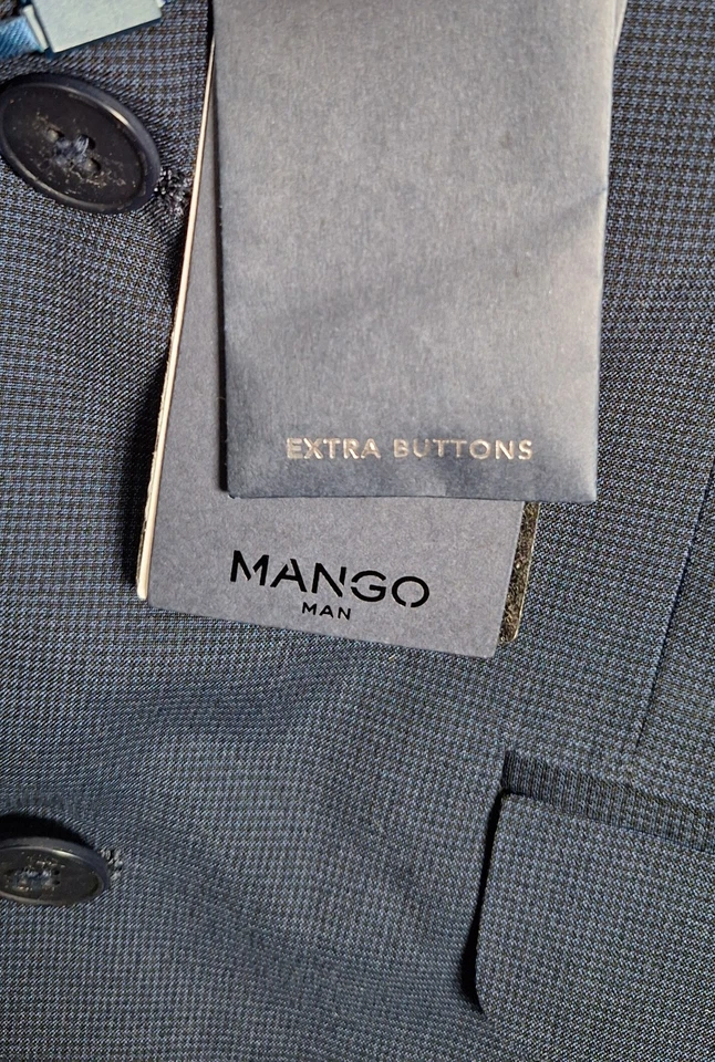 Mango MNG Man Tailored Blazer Jacket, Super Slim Fit, Navy, UK 36, New, Formal - Image 2 of 4