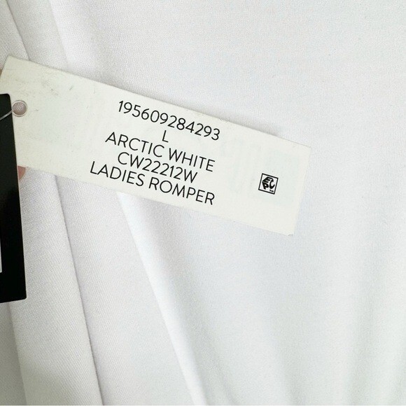 NWT CALIFORNIA WAVES Tie Waist Knit Swim Cover Up Romper White Size L