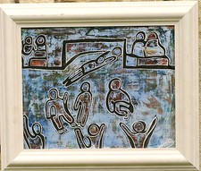 Tableau Moderne technique Mixte Signature? Original 