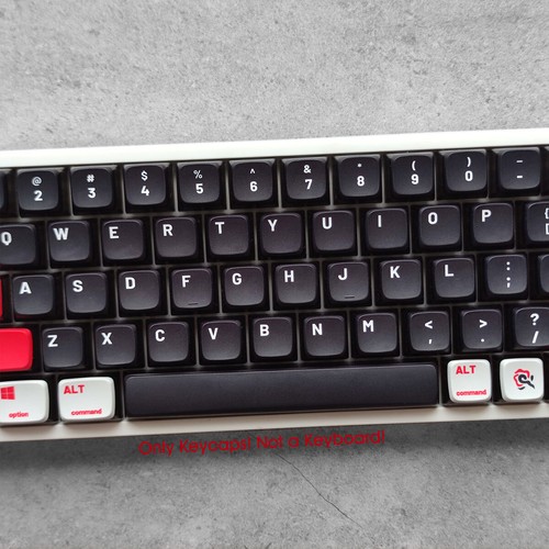 Black Red Multi-color Shine Through PBT Keycaps set for MX Mechanical Keyboards - Picture 8 of 9