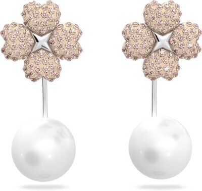 Swarovski Latisha Ohrringe Blume Rhodium Pfirsich Rosa 5636486 UVP 95£