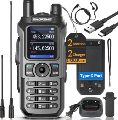 Police Fire Radio Scanner Handheld Transceiver Portable Antenna Dual ...
