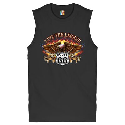 Live the Legend America's Highways Muscle Shirt Route 66 Bald Eagle Men's