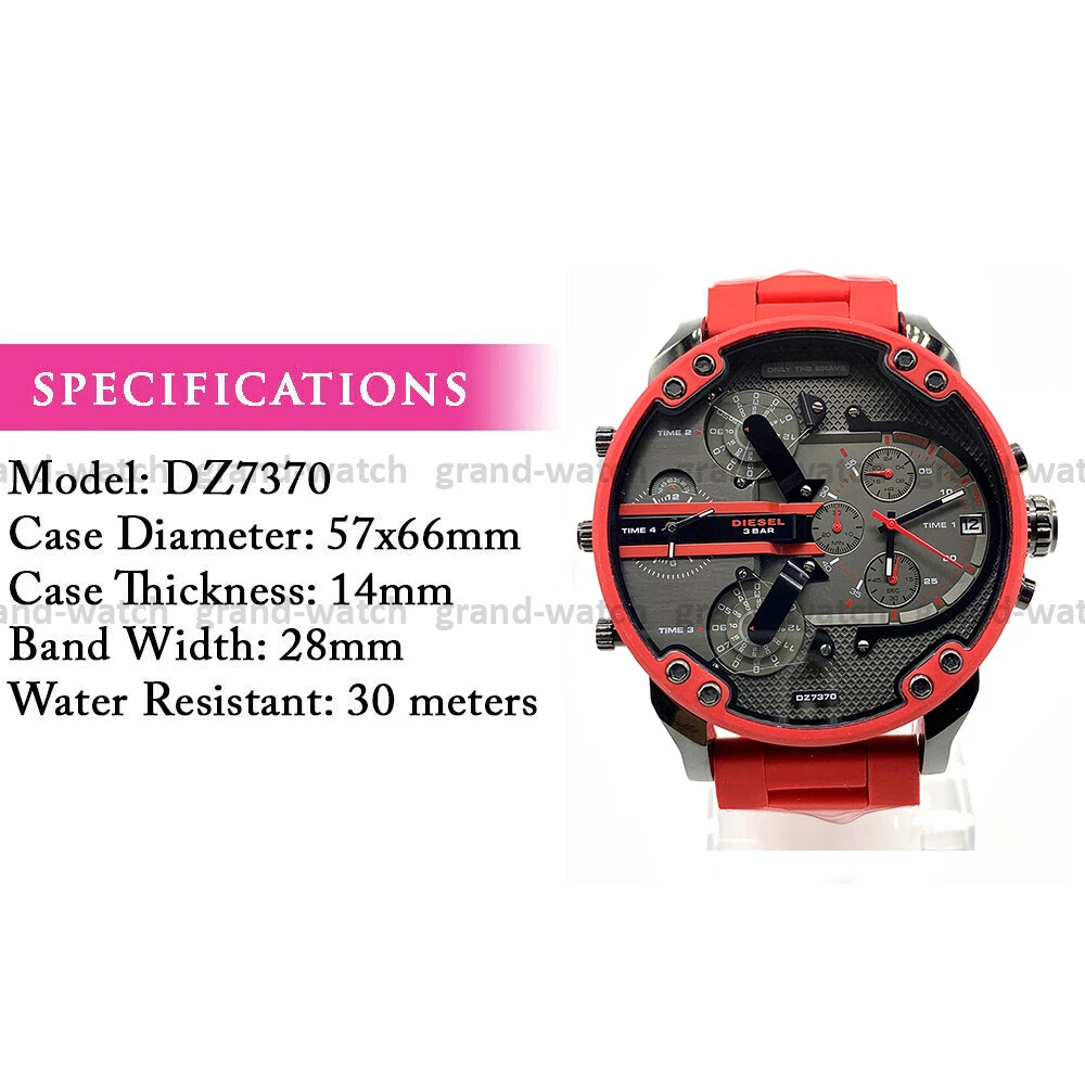 Diesel DZ7370 Mr Daddy 2.0 Red Gunmetal Stainless Steel