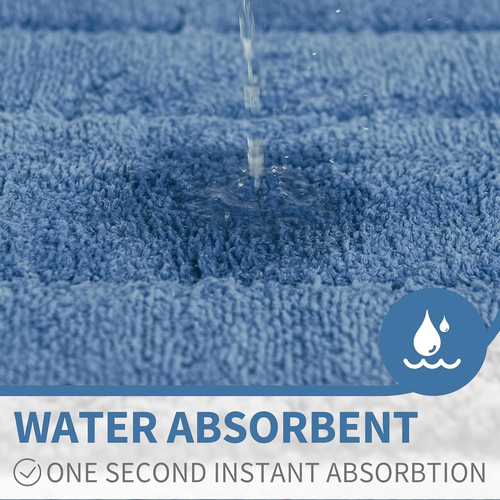 Blue Bathroom Rugs Non Slip, 16" X 24", Bath Rugs for Bathroom, Small Bathroom R - Picture 4 of 9