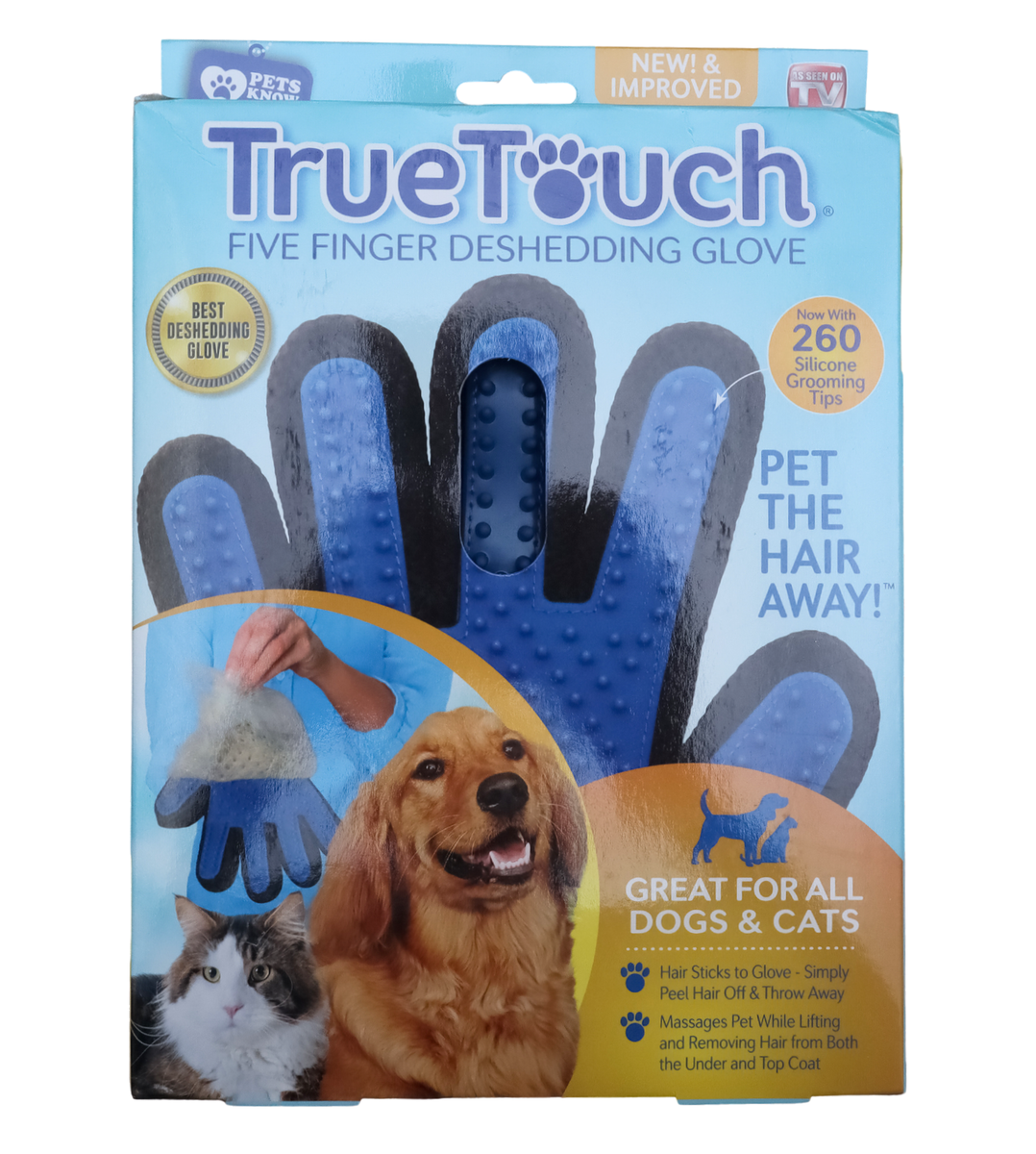 New In Box True Touch Five Finger Deshedding Glove Pet The Hair