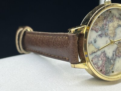 Francesca\'s Collections Tan Leather Map Dial Watch Francesca main image 4
