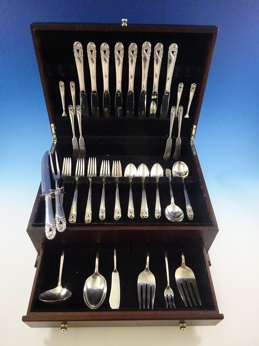 Spring Glory by International Sterling Silver Flatware Set For Service 56  Pcs