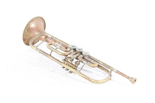 1 X Old Trumpet With Mouthpiece And Case Instrument Vintage Prop - Picture 7 of 12