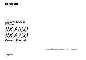 Yamaha RX-A850 RX-A750 Receiver Owners Manual | eBay