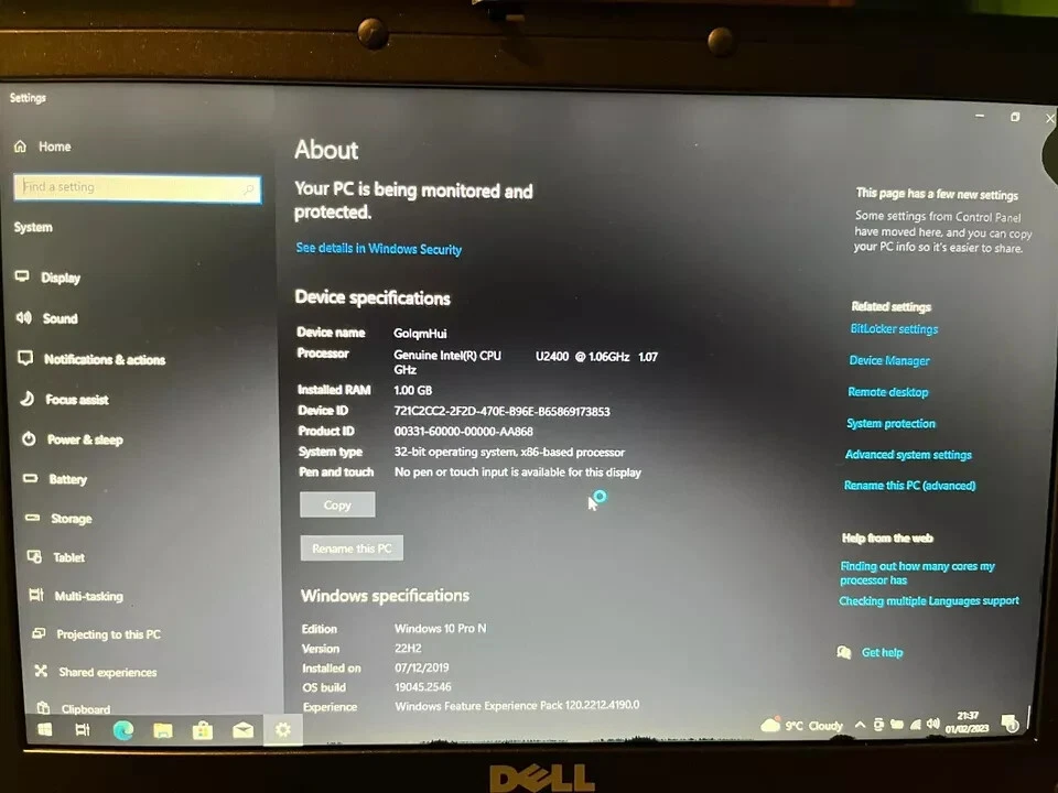 Dell Latitude D420 1,07Ghz/1GB/80GB Windows 10 Pro - Image 2 of 4