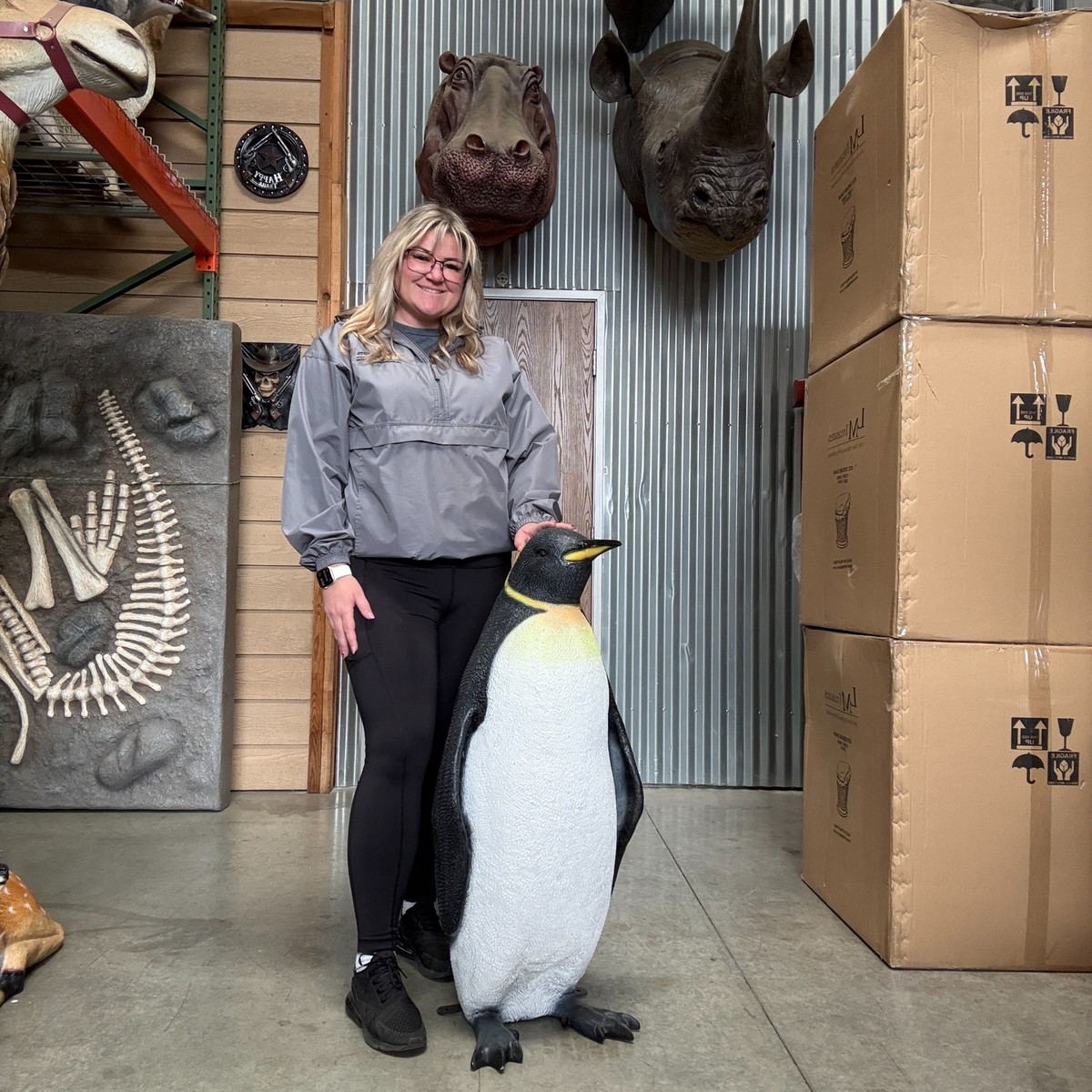 King Penguin Life Size Resin Statue Animal Bird Prop Arctic Theme