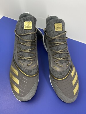 Adidas Icon V Boost Grey Gold Metallic Men\'s Baseball Cleats FU7559 Sz‎ 14 adidas Icon V Boost Baseball Cleats Grey Gold Metallic Men main image 4
