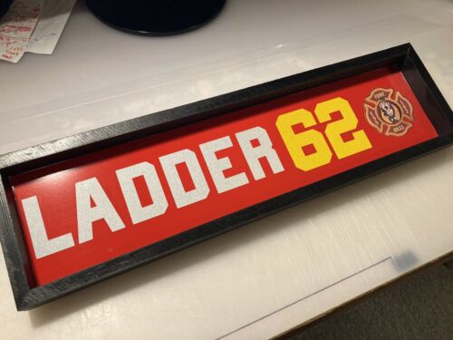 FDNY RESCUE ME Ladder 62 Ladder Board  Sign Denis Leary Reflective  *SEE DESCRPT - 第 1/5 張圖片