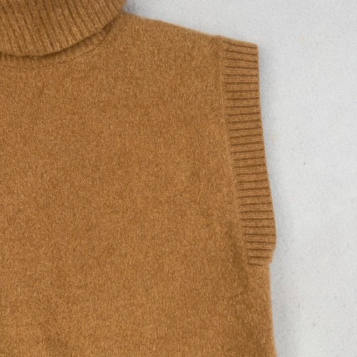 Madewell Sweater Womens Small Honey Chestnut Resourced Cashmere Turtleneck Vest - Picture 4 of 15