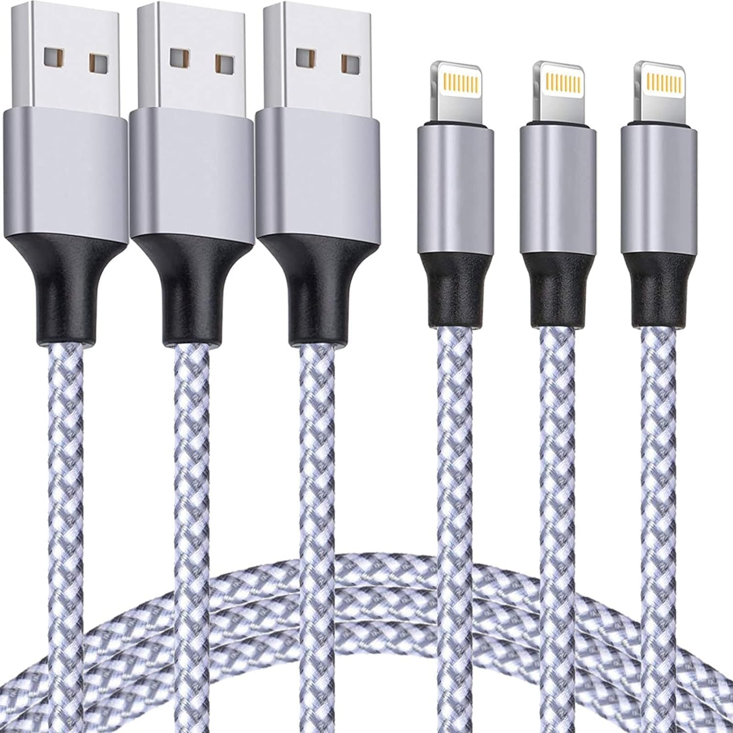 Iphone Charger [Apple Mfi Certified] 6FT Nylon Braided Iphone Iphone Charger ...