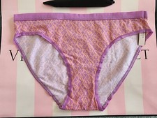 NWT - Victoria Secret cotton blend bikinis - M - pink - VS logo script
