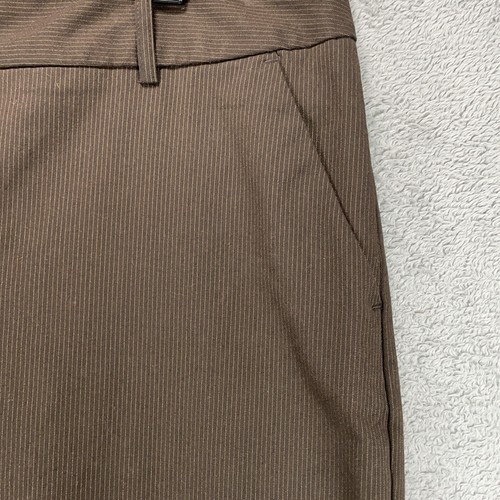 Pantalones Cortos Chinos Worthington Elastizados Para Mujer Talla 10 Marrón Pin Stirp Cortar Bolsillos - Imagen 3 de 9