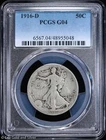 1916-D 50c Walking Liberty Half Dollar PCGS G 04