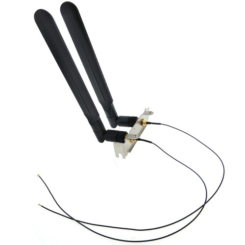 M.2 RP-SMA Cable Extender 8dBi WiFi Bluetooth Antenna Half Height Rear Bracket - Afbeelding 1 van 10