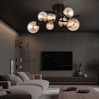 Deckenleuchte Deckenlampe Esszimmerleuchte Glaskugeln KüChenlampe Led D 62 Cm