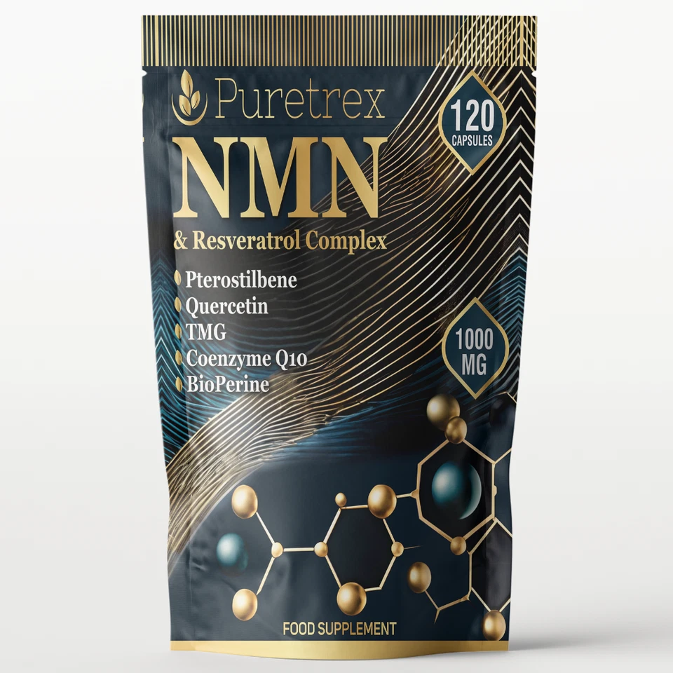 PURETREX NMN 1000mg Capsules 99% NAD+ Best NMN Supplement Guaranteed 100% Clean & Pure