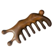 Wide Tooth Comb Sandalwood Meridian Comb Hair Treatment Head Massage Tool