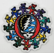 Grateful Dead Bears Steal your Face Embroidered Rock Iron On Patch