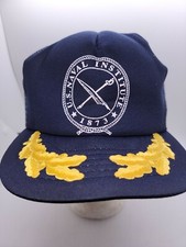 VINTAGE U.S.Naval INSTITUTE Foam Mesh Truckers Hat MADE IN THE USA