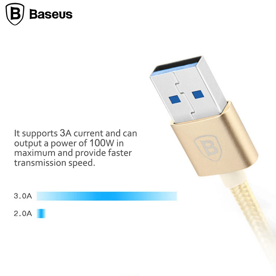 USB Type C 1M 3.3ft Nylon Braid Cable Charger Data Sync Cord For Galaxy Phone - Image 4 of 4