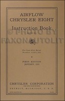1935 Chrysler Airflow 8 Bedienungsanleitung C1 Acht Benutzerhandbuch