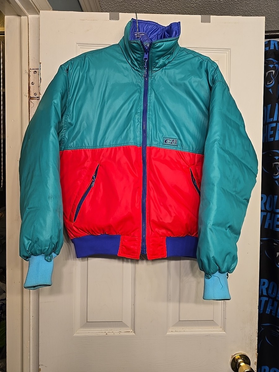 80s Reversible CB Sports Ski Jacket Retro Down Puffer Ski Jacket