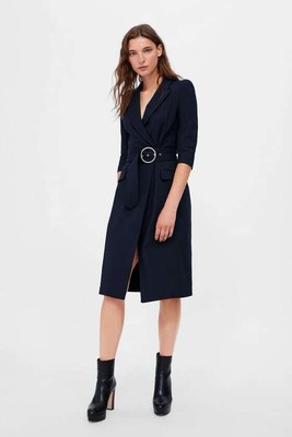navy blazer dress zara