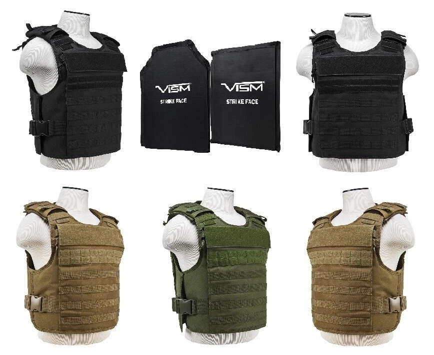 NCSTAR VISM External Pocket Tactical Plate Carrier Includes (2) LVL IIIA Soft Panels