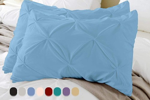 Pinch Pleat Set of 2pc Pillow Shams All Solid Colors & Sizes 800 TC 100% Cotton - Picture 23 of 36