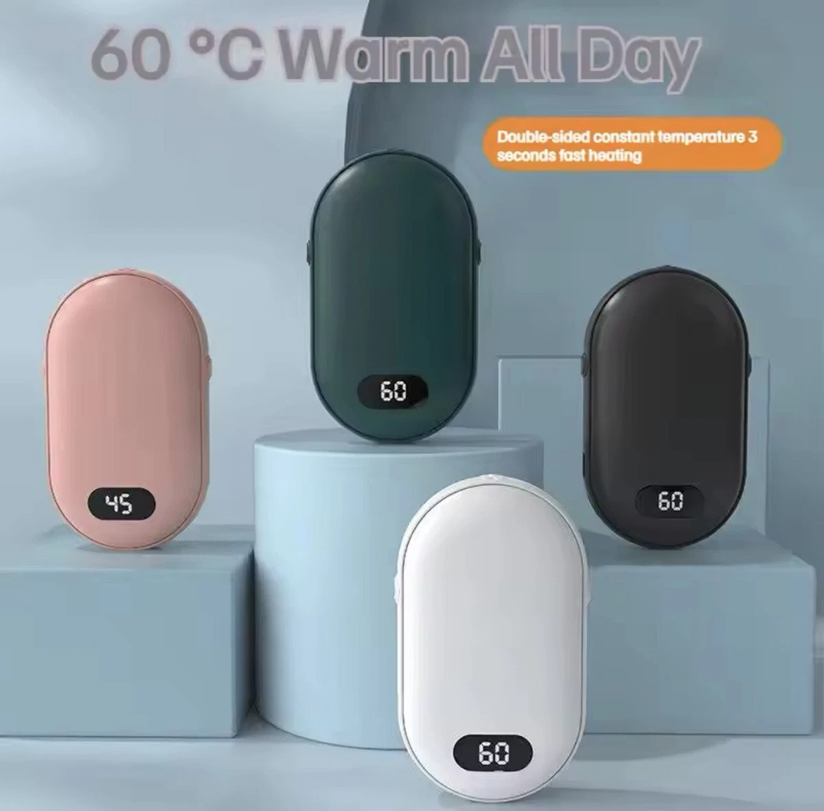 Scaldamani Ricaricabile,2 in 1 6000mAh Scalda Mani Portatile Elettrico