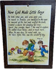 How God Made Little Boys by Wendy Lyn Photo Sign