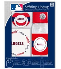 MLB Baby Fanatic Bib, Bottle & Pacifier Gift Set - Anaheim Angels
